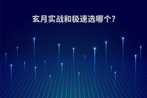 玄月实战和极速选哪个?