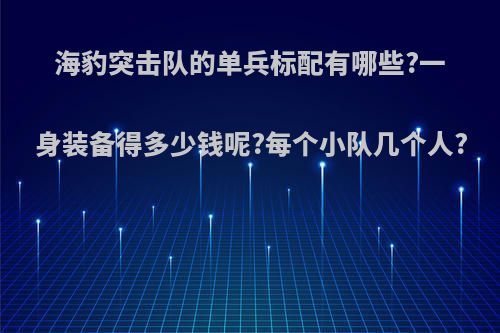 海豹突击队的单兵标配有哪些?一身装备得多少钱呢?每个小队几个人?