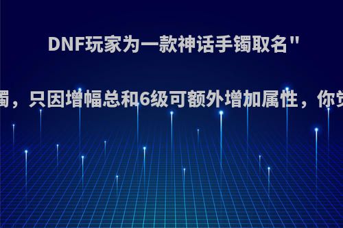 DNF玩家为一款神话手镯取名