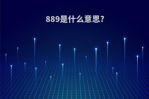 889是什么意思?