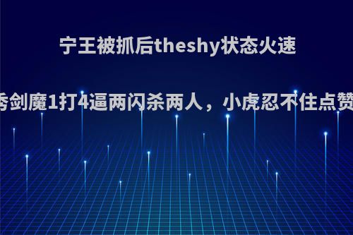 宁王被抓后theshy状态火速回升，天秀剑魔1打4逼两闪杀两人，小虎忍不住点赞，你咋看?