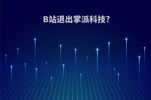 B站退出掌派科技?