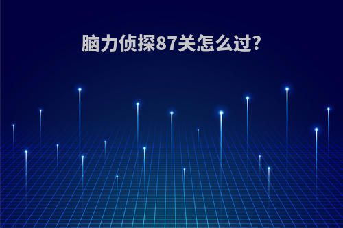 脑力侦探87关怎么过?