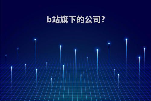 b站旗下的公司?