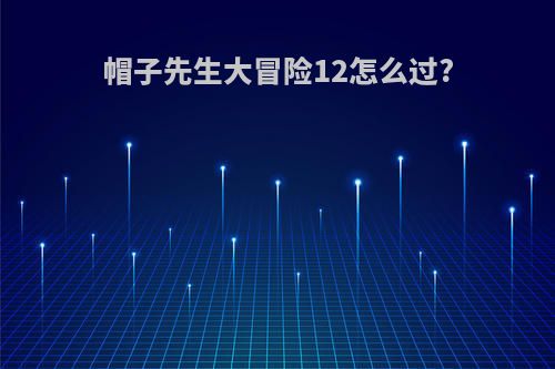 帽子先生大冒险12怎么过?