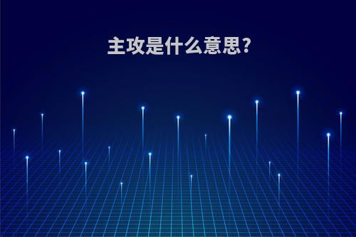 主攻是什么意思?