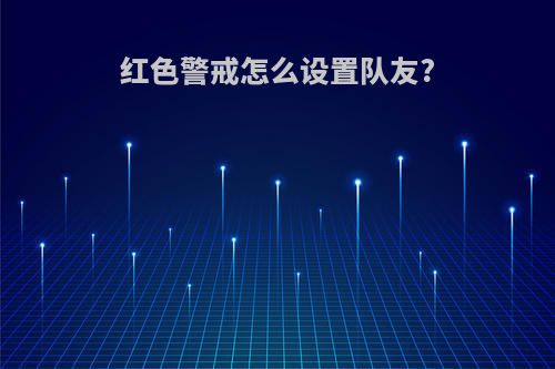 红色警戒怎么设置队友?