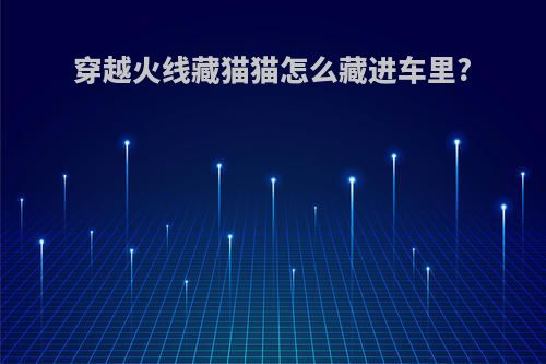 穿越火线藏猫猫怎么藏进车里?