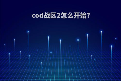 cod战区2怎么开始?