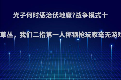 光子何时惩治伏地魔?战争模式十几个爬草丛，我们二指第一人称钢枪玩家毫无游戏体验?
