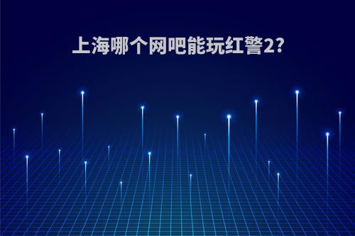 上海哪个网吧能玩红警2?