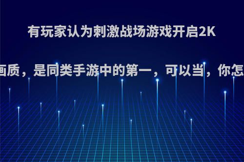 有玩家认为刺激战场游戏开启2K后的画质，是同类手游中的第一，可以当，你怎么看?