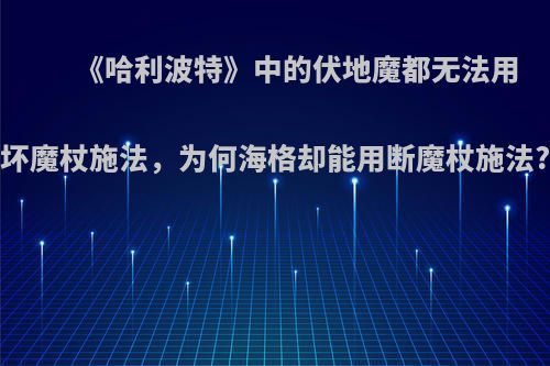 《哈利波特》中的伏地魔都无法用坏魔杖施法，为何海格却能用断魔杖施法?