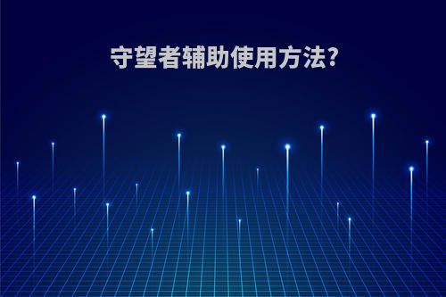 守望者辅助使用方法?