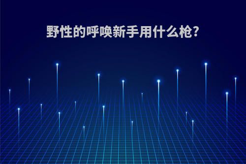 野性的呼唤新手用什么枪?