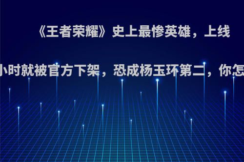 《王者荣耀》史上最惨英雄，上线56个小时就被官方下架，恐成杨玉环第二，你怎么看?