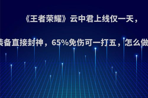 《王者荣耀》云中君上线仅一天，这件装备直接封神，65%免伤可一打五，怎么做到的?