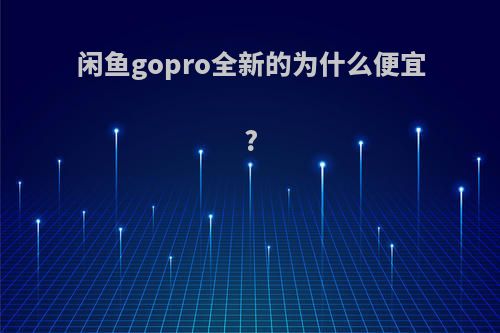 闲鱼gopro全新的为什么便宜?