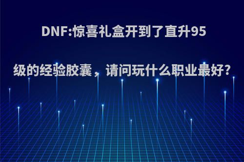 DNF:惊喜礼盒开到了直升95级的经验胶囊，请问玩什么职业最好?