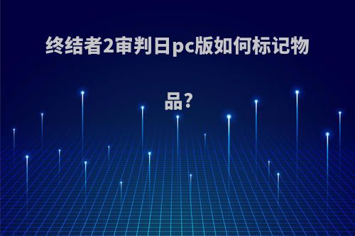 终结者2审判日pc版如何标记物品?