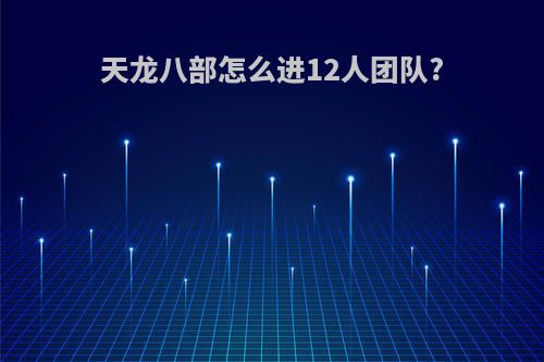 天龙八部怎么进12人团队?