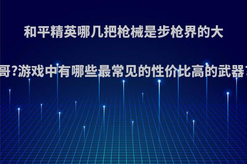 和平精英哪几把枪械是步枪界的大哥?游戏中有哪些最常见的性价比高的武器?