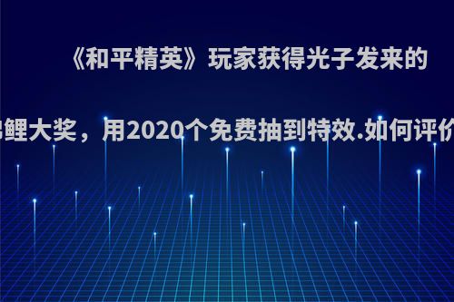 《和平精英》玩家获得光子发来的锦鲤大奖，用2020个免费抽到特效.如何评价?