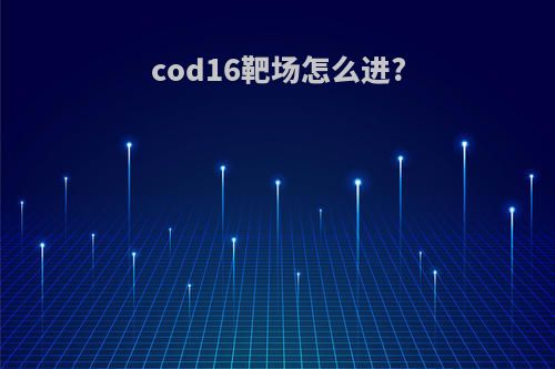 cod16靶场怎么进?