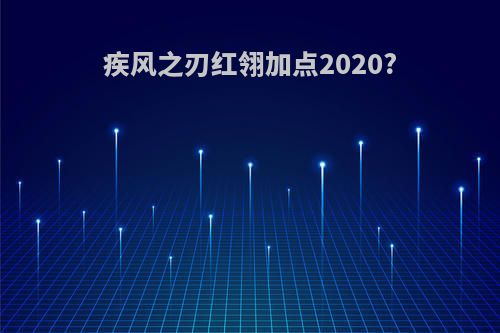 疾风之刃红翎加点2020?