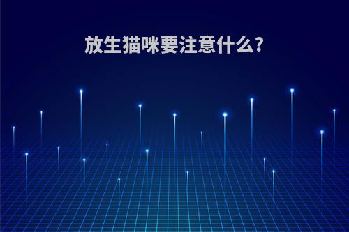 放生猫咪要注意什么?
