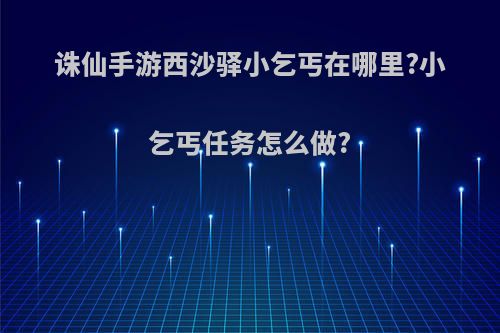 诛仙手游西沙驿小乞丐在哪里?小乞丐任务怎么做?