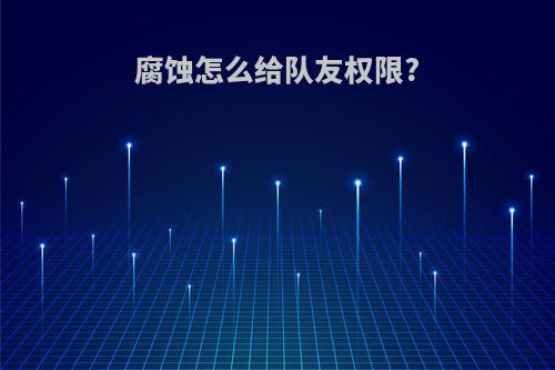 腐蚀怎么给队友权限?