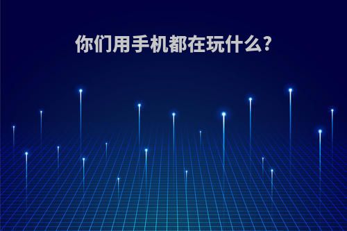 你们用手机都在玩什么?