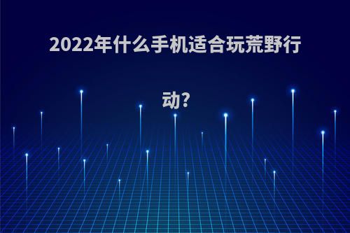 2022年什么手机适合玩荒野行动?