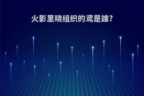 火影里晓组织的鸢是誰?