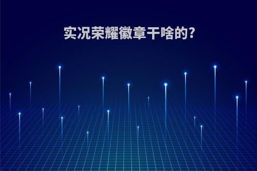 实况荣耀徽章干啥的?
