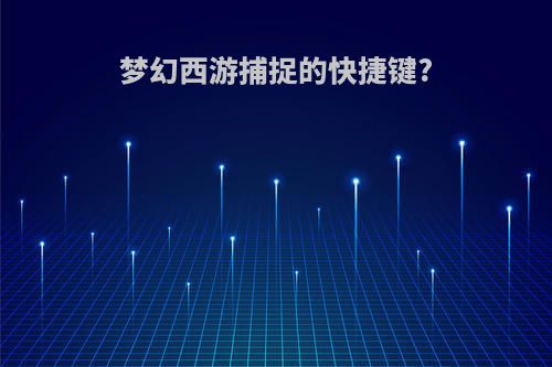 梦幻西游捕捉的快捷键?
