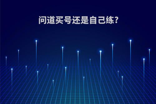 问道买号还是自己练?