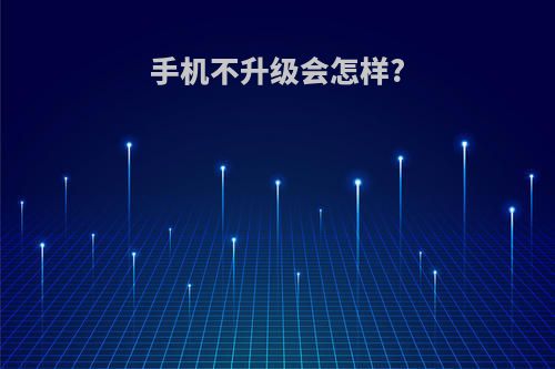 手机不升级会怎样?