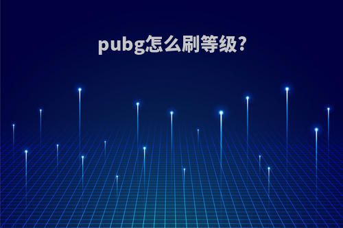 pubg怎么刷等级?