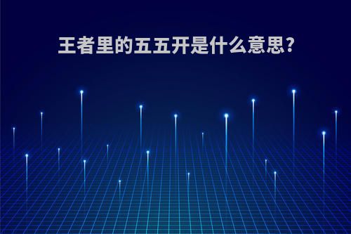王者里的五五开是什么意思?