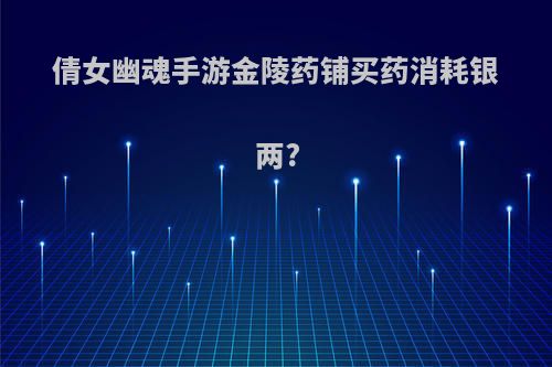 倩女幽魂手游金陵药铺买药消耗银两?