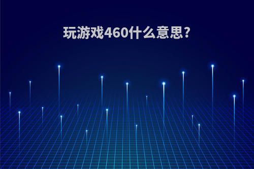 玩游戏460什么意思?
