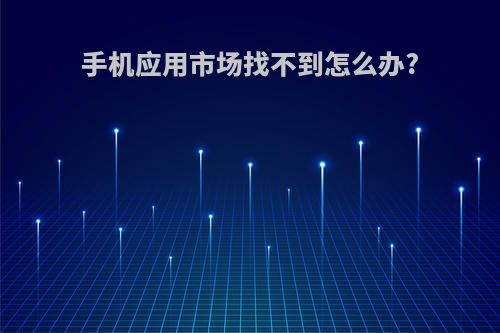手机应用市场找不到怎么办?