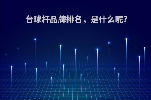 台球杆品牌排名，是什么呢?