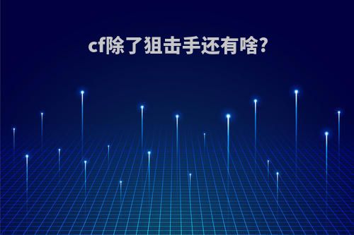 cf除了狙击手还有啥?