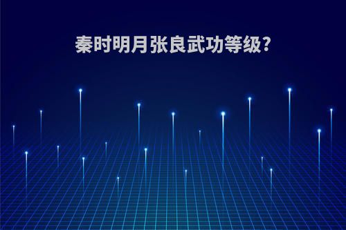 秦时明月张良武功等级?