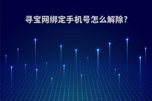寻宝网绑定手机号怎么解除?