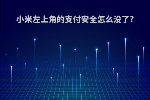 小米左上角的支付安全怎么没了?