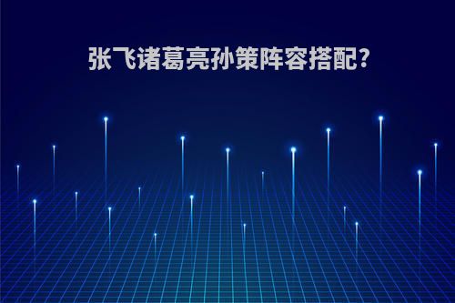 张飞诸葛亮孙策阵容搭配?